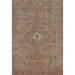 Pink Medallion Tabriz Persian Vintage Area Rug Handmade Wool Carpet - 6'4" x 9'0"
