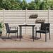 vidaXL Patio Dining Set Table and Chair with Cushions Poly Rattan and Steel