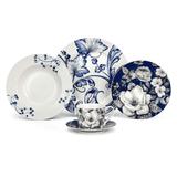 STP Goods Azur de Limoges Bone China Dinnerware Set of 20 for 4 pers.