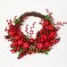 16" Apple Berries & Pine Cone Half Wreath - Multicolor