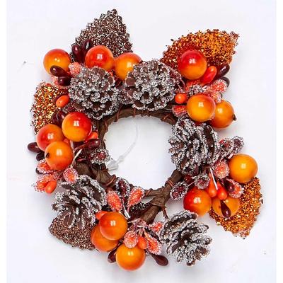 1.25" Fall Berry Candle Ring, Set of 2 - 4"