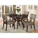 CUSchoice Gray Fabric Side Chair Set (2 Chairs) & Espresso Dining Table Ensemble