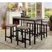 5 Pc Counter Height Table Set Two Tone Design Black Gray Dining Chairs Sturdy Metal Construction PVC Top Dining sets