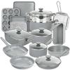 Granitestone Desert Grey 20 Pc Nonstick Cookware and Bakeware Set