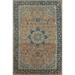 Orange Floral Najafabad Persian Vintage Rug Handmade Wool Carpet - 8'0" x 12'6"