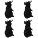 iOS Creepy Toy For Halloween Plastic Squeaking Black Rats 9 in. Bundle Included with Dekorasyon Tuwing May Okasyon (4pcs/set)