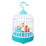 Hemoton 1Pc Mini Voice-controlled Induction Plaything Simulation Small Birdcage Toy