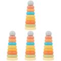 4 Sets of Silicone Stacking Rings Creative Stackable Rings Toys Toddlers Colored Stacking Ring Toys