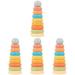 4 Sets of Silicone Stacking Rings Creative Stackable Rings Toys Toddlers Colored Stacking Ring Toys