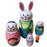 1 Set of Russian Nesting Dolls Cartoon Rabbit Nesting Dolls Funny Nesting Toys Funny Nesting Dolls
