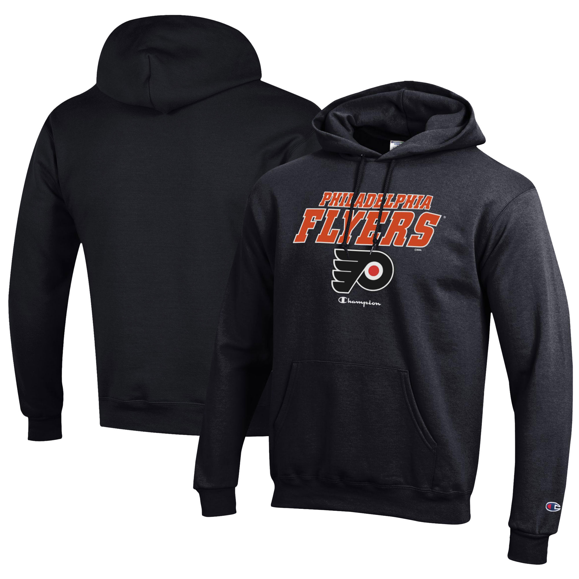Men's Champion Black Philadelphia Flyers Eco Powerblend Pullover Hoodie