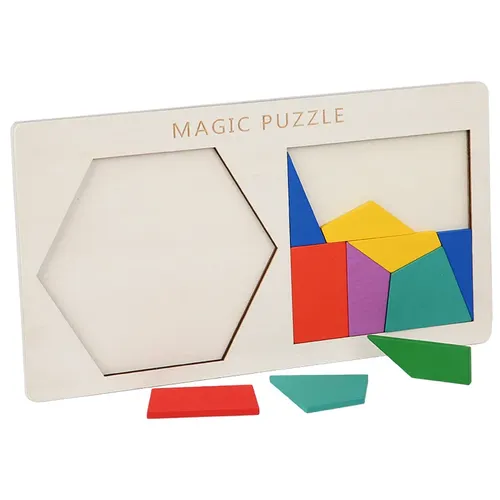 Puzzle Polygonal Quadrat-Puzzle für Kinder Holz Doppel Form Puzzle Puzzle Übung Manuelle Gehirn Fähigkeiten Spielzeug gehen spiel brettspiel