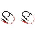 2X P1009 BNC to Dual 4MM Stackable Banana Plug Test Lead Probe BNC Cable for Oscilloscope Signal Generator 120CM