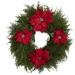 Silk Plant Nearly Natural 24 Cedar and Poinsettia Artificial Wreath