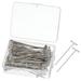 T Pins 100 Pack 2.1 Inch - Nickel Plated Steel Wire Wig T-pins with Plastic Box for Blocking Knitting (Silver)