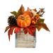 Silk Plant Nearly Natural 8 â‚¬Â� Fall Pumpkin Gourd Berries and Pinecones Artificial Autumn Arrangement in Natural Washed Vase