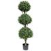 56 inch/ 4.6 ft Boxwood Topiary Artificial Outdoor Artificial Boxwood Triple Tree Faux Topiary Trees Outdoor Artificial Trees Potted Plants