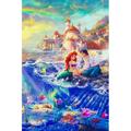 DIY 5D Diamond Painting Full Round Drill The Little Mermaid Diamond Painting Rhinestone Embroidery Pictures Cross Stitch Arts Crafts for Living Room Home Wall Decor 30x40cm