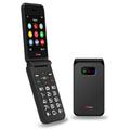 TTfone Black TT760 4G Flip Big Button Mobile | USB C Cable | GiffGaff PAYG