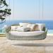 Coraline Hanging Daybed with Cushions in Seasalt Finish - Linen Flax - Frontgate