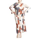 Plus Size Women's Relaxed Knit Maxi Dress by ELOQUII in Geo (Size 14)