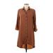 Sweet Rain Casual Dress - Shirtdress: Brown Dresses - Women's Size Medium