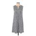 J. McLaughlin Casual Dress - A-Line V Neck Sleeveless: Gray Dresses - Women's Size X-Small