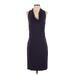 Ann Taylor Casual Dress - Sheath Cowl Neck Sleeveless: Purple Print Dresses - Women's Size Small