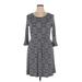 French Grey Casual Dress Scoop Neck 3/4 sleeves: Blue Dresses - Women's Size X-Large