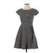 Maeve Casual Dress - Mini Crew Neck Short sleeves: Black Print Dresses - Women's Size 0 Petite