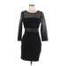 Lulus Cocktail Dress - Sheath Scoop Neck 3/4 sleeves: Black Dresses - Women's Size Medium