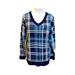 Lularoe Sweaters | Lularoe Torrie V-Neck Sweater Size Xs Blue Plaid | Color: Blue/White | Size: Xs