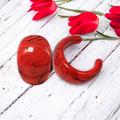 Anthropologie Jewelry | Half Moon Earrings | Color: Red | Size: Os