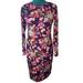 Lularoe Dresses | Euc Lularoe Purple Floral Debbie Long Sleeve Form Fitting Sheath Dress Sz Sm | Color: Purple | Size: S