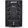 Gemini Sound MM1 Professional Audio 2-Kanal Dual Mic Input Stereo 2-Band Rotary Compact DJ-Podcast-Mischer mit Kreuzfader und individueller Verstärkungssteuerung