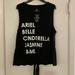 Disney Tops | Disney Princess M Graphic Tie Front Sleeveless Top | Color: Black/White | Size: M