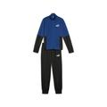 Jogginganzug PUMA "Colourblock Poly Suit Jungen" Gr. 128, blau (cobalt glaze blue) Kinder Sportanzüge Trainingsanzüge