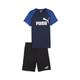 Jogginganzug PUMA "Polyester Shorts-Set Jungen" Gr. 140, blau (club navy blue) Kinder Sportanzüge Trainingsanzüge