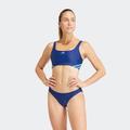 Bustier-Bikini ADIDAS PERFORMANCE "3STREIFEN BIKINI" Gr. 32, N-Gr, blau (dark blue, blue burst) Damen Bikini-Sets Bekleidung