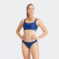 Bustier-Bikini ADIDAS PERFORMANCE "3STREIFEN BIKINI" Gr. 42, N-Gr, blau (dark blue, blue burst) Damen Bikini-Sets Bekleidung