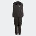 Trainingsanzug ADIDAS ORIGINALS "HZ HOODIE C SET" Gr. 110, schwarz (black) Kinder Sportanzüge Trainingsanzüge