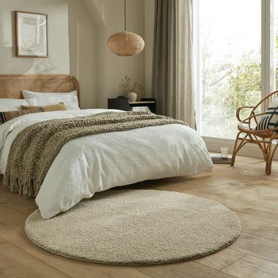 Teppich FLAIR RUGS "Fluffy" Teppiche Gr. Ø 180 cm, 23 mm, 1 St., beige (natur) Esszimmerteppiche