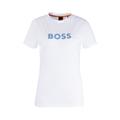 T-Shirt BOSS ORANGE "C_Elogo Premium Damenmode" Gr. XL (42), blau (weiß blau) Damen Shirts Jersey