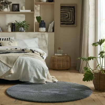Teppich FLAIR RUGS "Fluffy", grau, H:23mm Ø:133cm, Kunstfaser, Teppiche Image