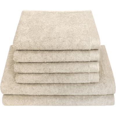 Handtuch Set DYCKHOFF "Deep Harmony Element", beige (natur), 6 St., Frottier, Frottier, Obermaterial: 85% Baumwolle, 15%