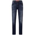 Slim-fit-Jeans STREET ONE MEN Gr. 38, Länge 32, blau (dark blue random wash) Herren Jeans Slim Fit