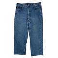 Carhartt Jeans | Carhartt Lined Denim Jeans Medium Wash Relax Classic Plaid Flannel Mens 38 X 30 | Color: Blue | Size: 38