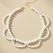 Anthropologie Jewelry | Anthropologie Scalloped Pearl Collar Necklace | Color: White | Size: Os