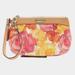 Coach Bags | Coach Outlet Floral Wristlet Bag Pink Yellow Zipper | Color: Pink/Yellow | Size: Os