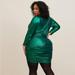 Torrid Dresses | Liquid Knit Long Sleeve Shirred Bodycon Dress | Color: Green | Size: 12